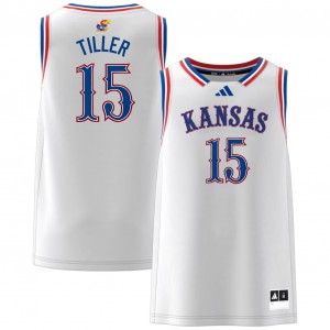 Men's Bryson Tiller White Kansas Jayhawks #15 Limited Jerseys 857081-674
