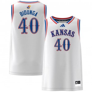 Men's Flory Bidunga White KU #40 Game Jersey 987498-680