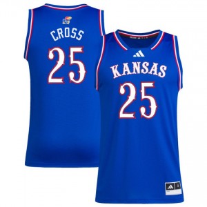 Men's Justin Cross Royal Jayhawks #25 Embroidery Jersey 453592-154