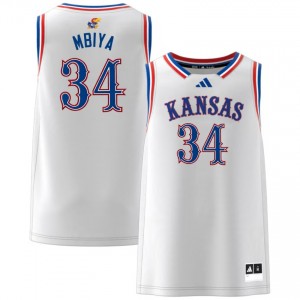 Men's Paul Mbiya White Kansas Jayhawks #34 2025 Jerseys 290740-739
