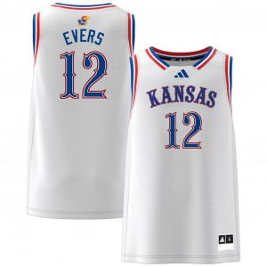 Men's Wilder Evers White KU #12 Replica Jerseys 564272-973