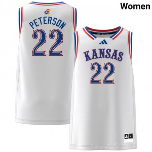 Women's Darryn Peterson White KU #22 Stitched Jerseys 690159-302