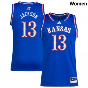 Women's Elmarko Jackson Royal Jayhawks #13 2025-26 Jersey 485472-528