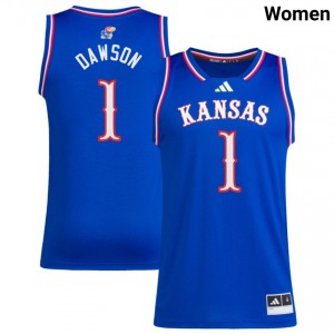 Women's Jayden Dawson Royal Kansas #1 Embroidery Jerseys 175152-122