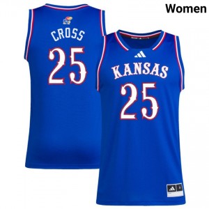 Women's Justin Cross Royal Kansas #25 University Jerseys 384487-185
