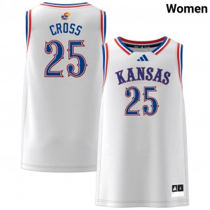 Women's Justin Cross White Jayhawks #25 Player Jerseys 622111-498