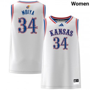 Women's Paul Mbiya White University of Kansas #34 Alumni Jerseys 674996-135