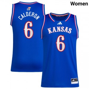 Women's Samis Calderon Royal KU #6 University Jersey 352182-247