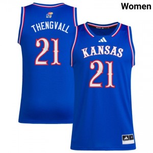 Women's Will Thengvall Royal Kansas Jayhawks #21 Limited Jersey 411801-569