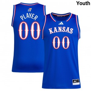 Youth Custom Royal KU #00 Replica Jerseys 620139-548