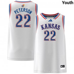 Youth Darryn Peterson White Jayhawks #22 NCAA Jersey 451719-990