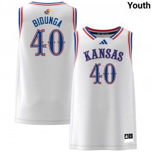 Youth Flory Bidunga White Jayhawks #40 Replica Jerseys 464910-156