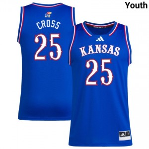 Youth Justin Cross Royal KU #25 Embroidery Jersey 854480-737