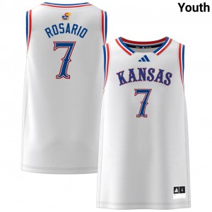 Youth Kohl Rosario White Kansas Jayhawks #7 Game Jerseys 768368-390