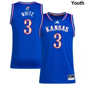 Youth Tre White Royal Kansas #3 University Jersey 383093-315