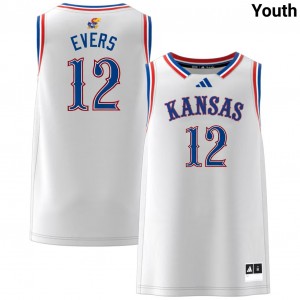 Youth Wilder Evers White KU #12 Player Jersey 314736-510