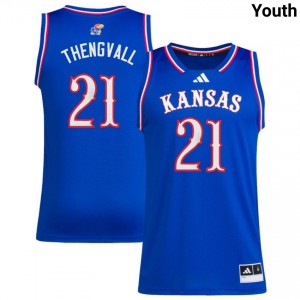 Youth Will Thengvall Royal Kansas #21 Stitched Jersey 197278-404