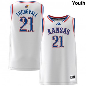 Youth Will Thengvall White University of Kansas #21 Alumni Jersey 373682-383